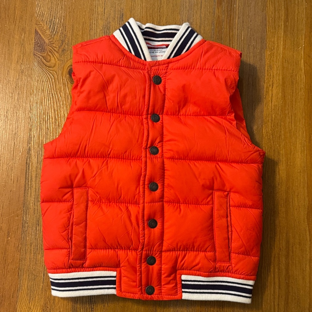 Janie & Jack Red Orange Boy’s Puffer Vest Size 3 To 4